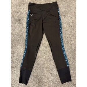 TuffRider Artemis EquiCool Riding Tights Womens Large Charcoal/Print Horse Train